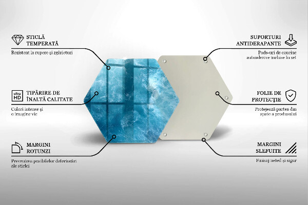 Tabla de cortar de vidrio Agua azul