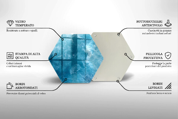 Tabla de cortar de vidrio Agua azul