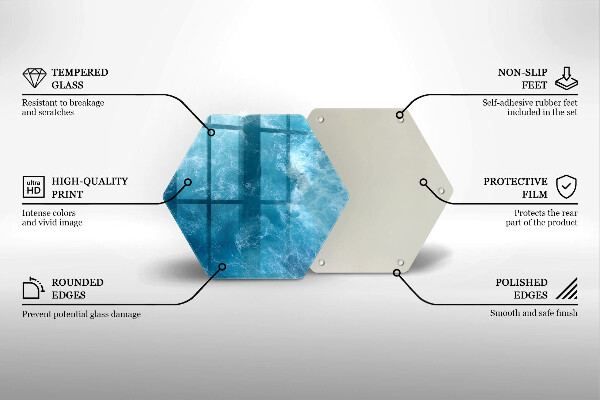 Tabla de cortar de vidrio Agua azul