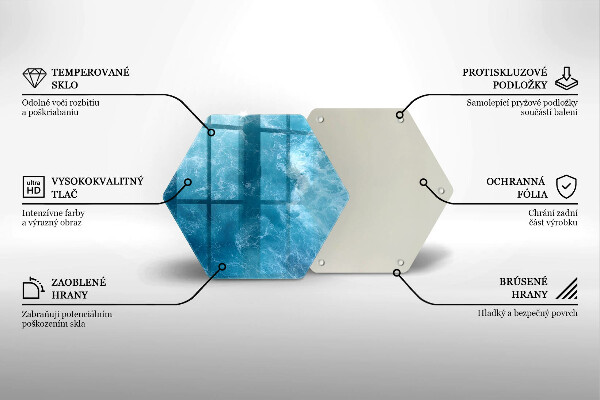 Tabla de cortar de vidrio Agua azul