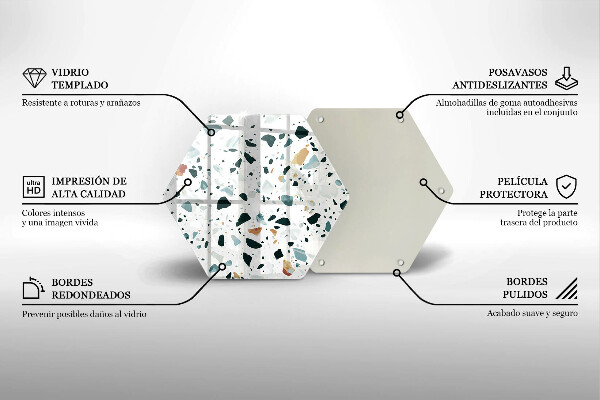 Tabla de cortar de vidrio Gres claro