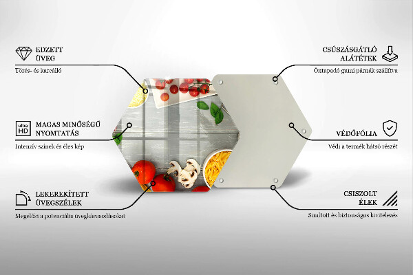 Tabla de cortar de vidrio Comida de cocina