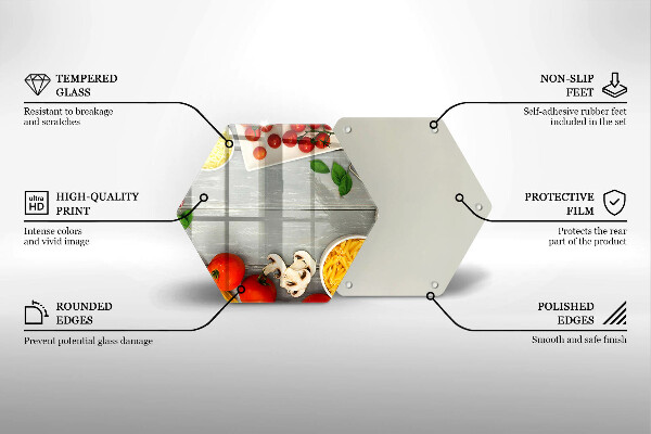 Tabla de cortar de vidrio Comida de cocina