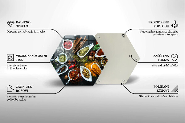 Tabla de cortar de vidrio Especias de cocina