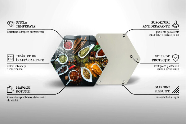 Tabla de cortar de vidrio Especias de cocina