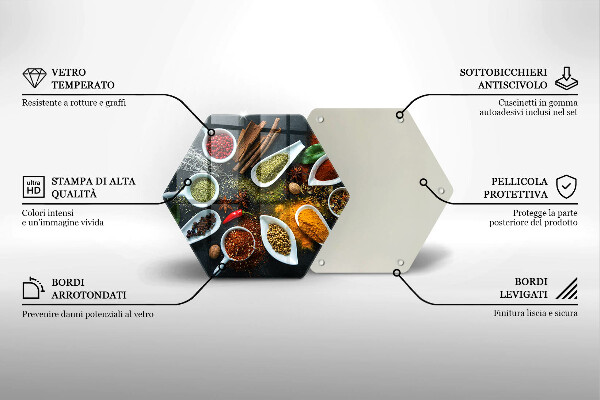 Tabla de cortar de vidrio Especias de cocina