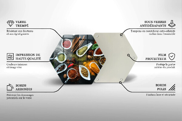 Tabla de cortar de vidrio Especias de cocina