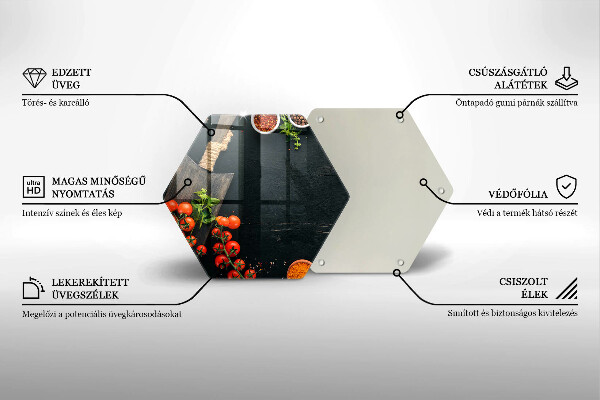 Tabla de cortar de vidrio Tomates cherry