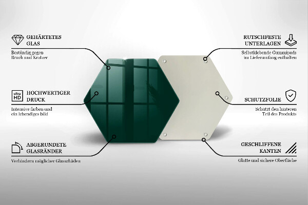 Tabla de cortar de vidrio Color verde