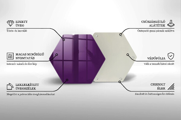 Tabla de cortar de vidrio Color violeta