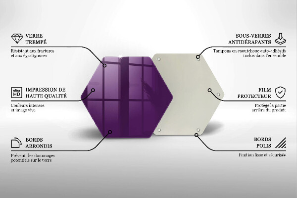 Tabla de cortar de vidrio Color violeta