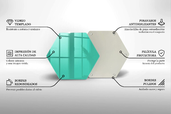 Tabla de cortar de vidrio Color verde