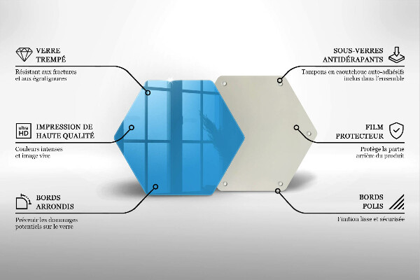 Tabla de cortar de vidrio Color azul