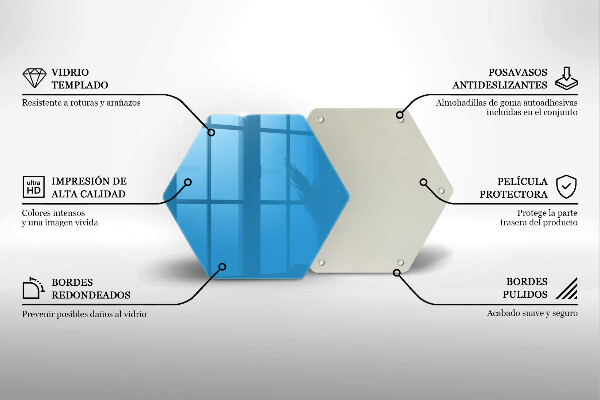 Tabla de cortar de vidrio Color azul