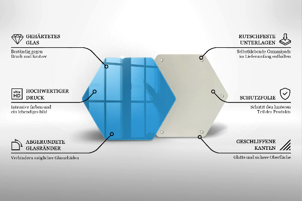 Tabla de cortar de vidrio Color azul
