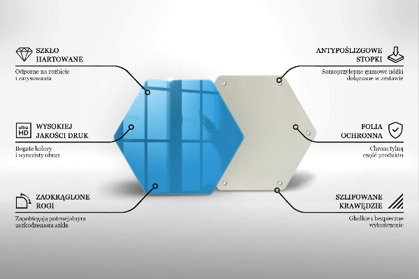 Tabla de cortar de vidrio Color azul
