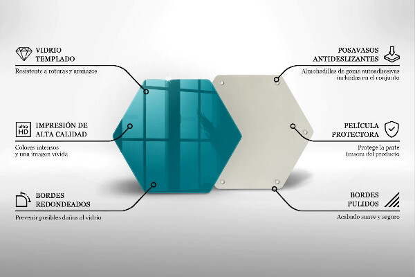 Tabla de cortar de vidrio Turquesa