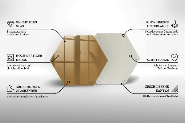 Tabla de cortar de vidrio Color beige