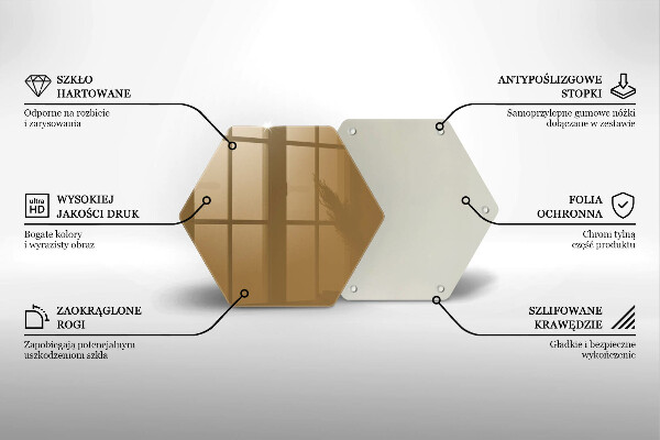 Tabla de cortar de vidrio Color beige