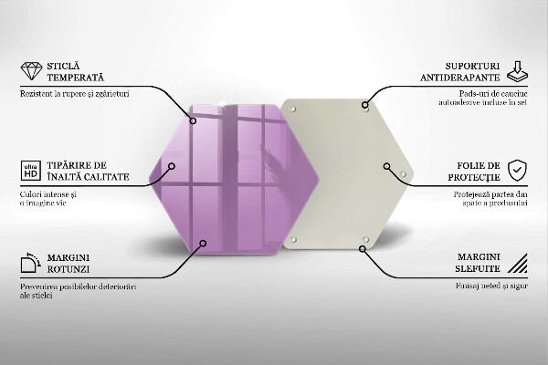 Tabla de cortar de vidrio Color violeta