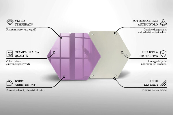 Tabla de cortar de vidrio Color violeta