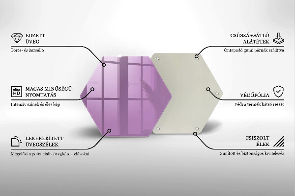 Tabla de cortar de vidrio Color violeta