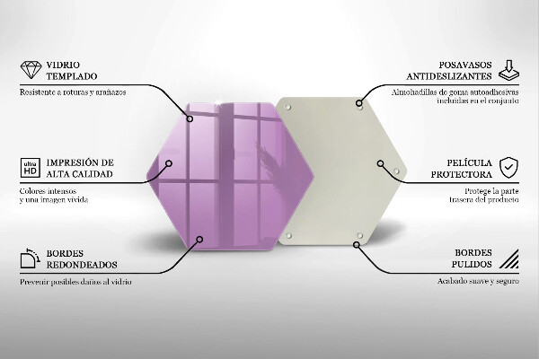 Tabla de cortar de vidrio Color violeta