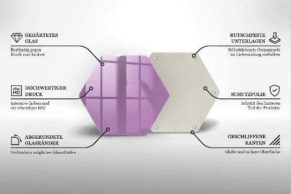 Tabla de cortar de vidrio Color violeta