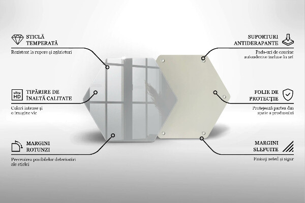 Tabla de cortar de vidrio Color gris