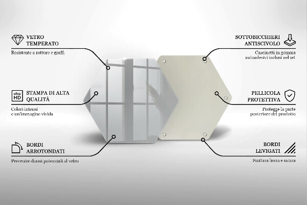 Tabla de cortar de vidrio Color gris