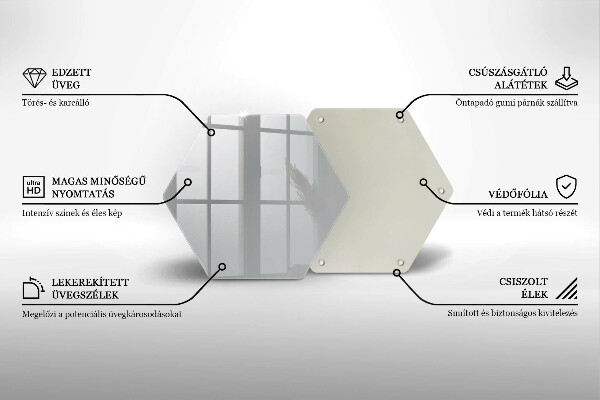 Tabla de cortar de vidrio Color gris