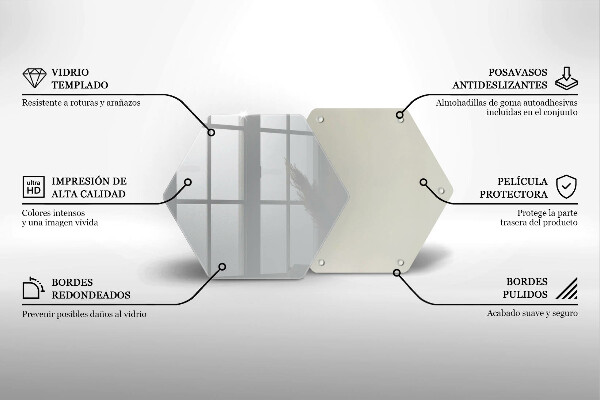 Tabla de cortar de vidrio Color gris