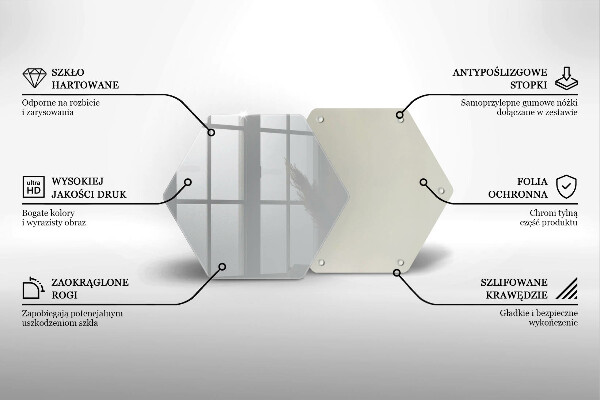 Tabla de cortar de vidrio Color gris