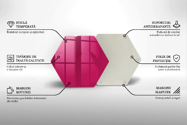 Tabla de cortar de vidrio Color rosa