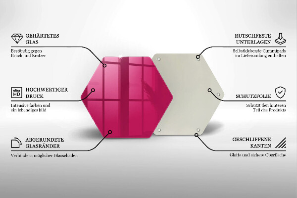 Tabla de cortar de vidrio Color rosa