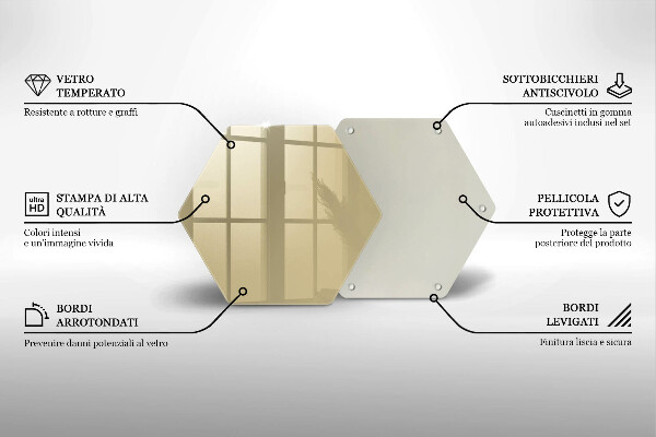 Tabla de cortar de vidrio Color beige