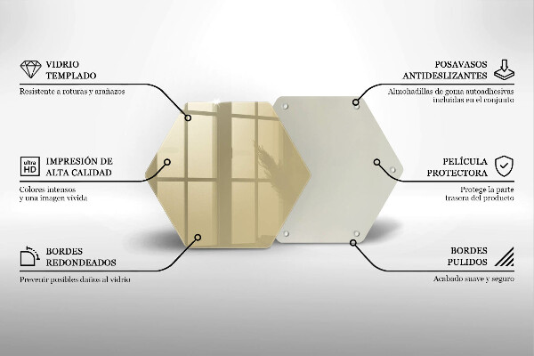 Tabla de cortar de vidrio Color beige