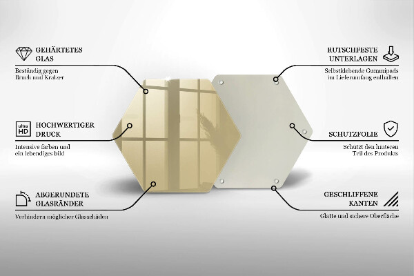 Tabla de cortar de vidrio Color beige