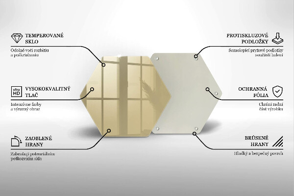 Tabla de cortar de vidrio Color beige