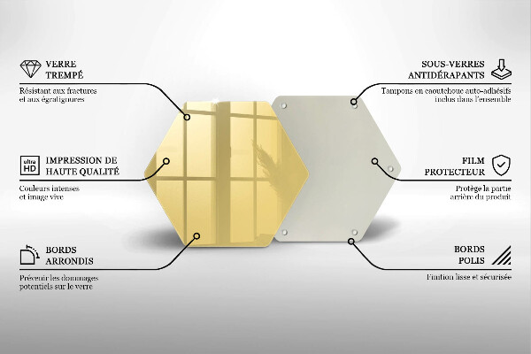 Tabla de cortar de vidrio Amarillo