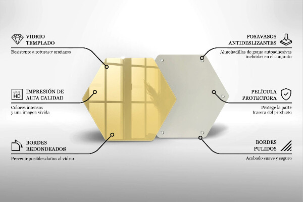 Tabla de cortar de vidrio Amarillo