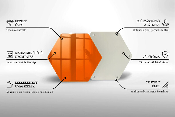 Tabla de cortar de vidrio Color naranja