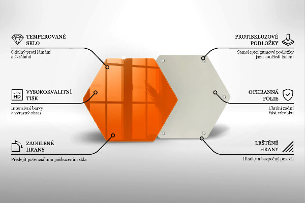 Tabla de cortar de vidrio Color naranja