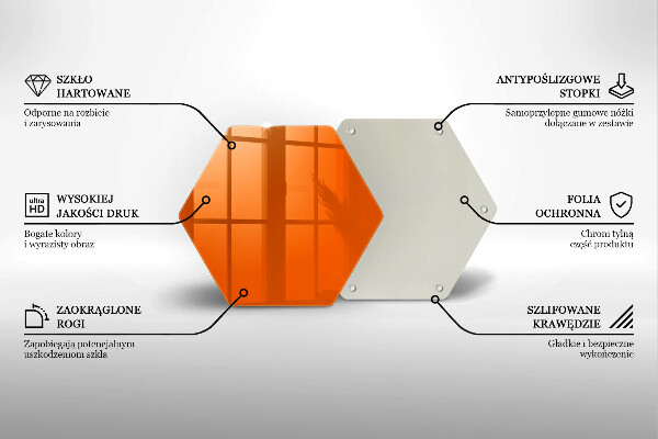 Tabla de cortar de vidrio Color naranja