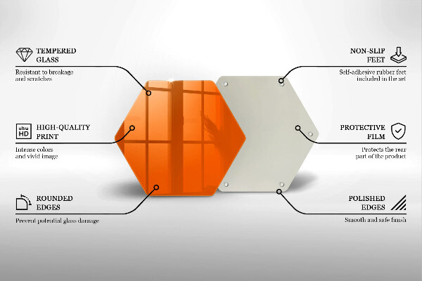 Tabla de cortar de vidrio Color naranja