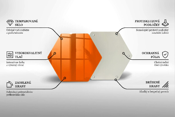Tabla de cortar de vidrio Color naranja