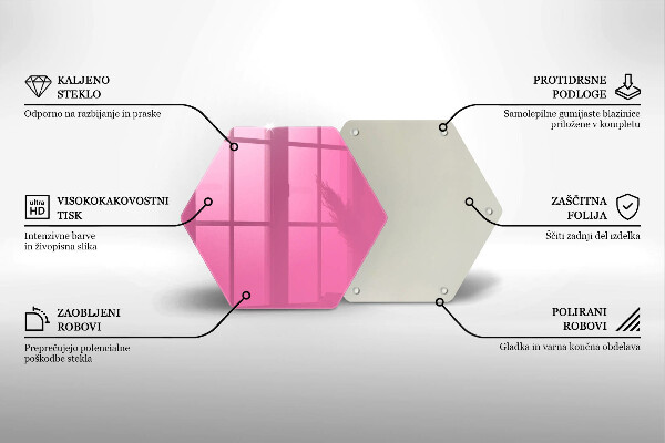 Tabla de cortar de vidrio Color rosa