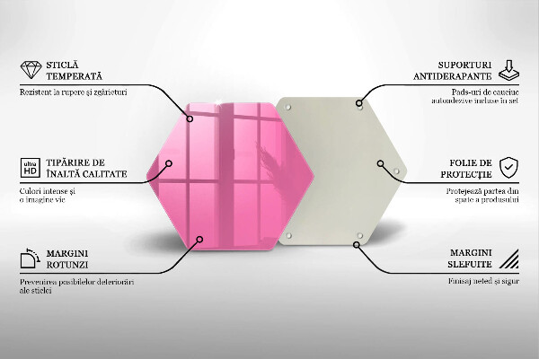 Tabla de cortar de vidrio Color rosa