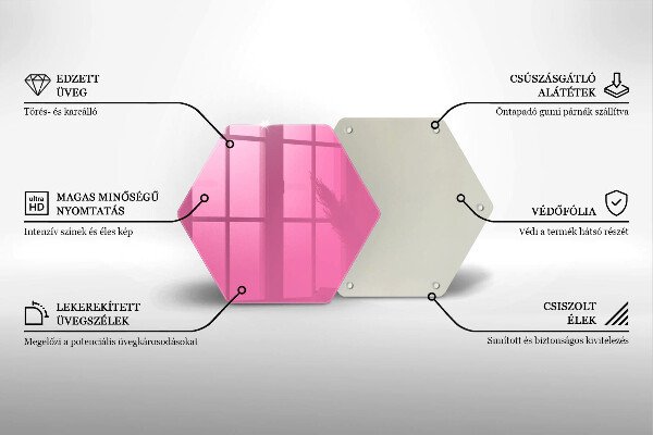 Tabla de cortar de vidrio Color rosa