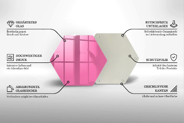 Tabla de cortar de vidrio Color rosa